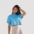 Blusa Feminina Elegante T-Shirt Cropped 100% Algodão